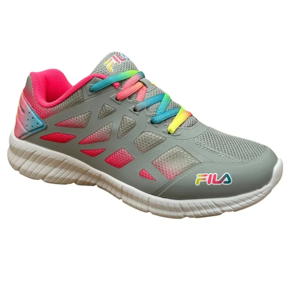 Fila‎ Youth Girl's Athletic Sneakers Size 5 Gray-Multicolor Lightweight Comfort